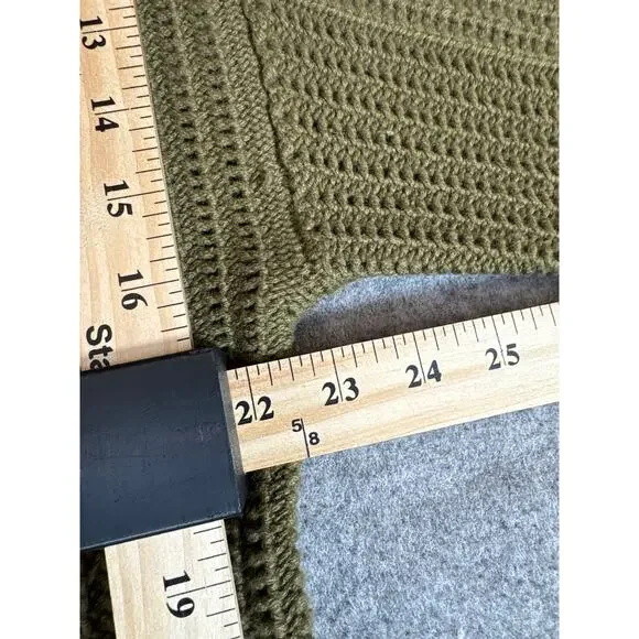 Banana Republic Todd Duncan Sweater Men Green Cable Knit Cashmere Pullover Large - Picture 2 of 8